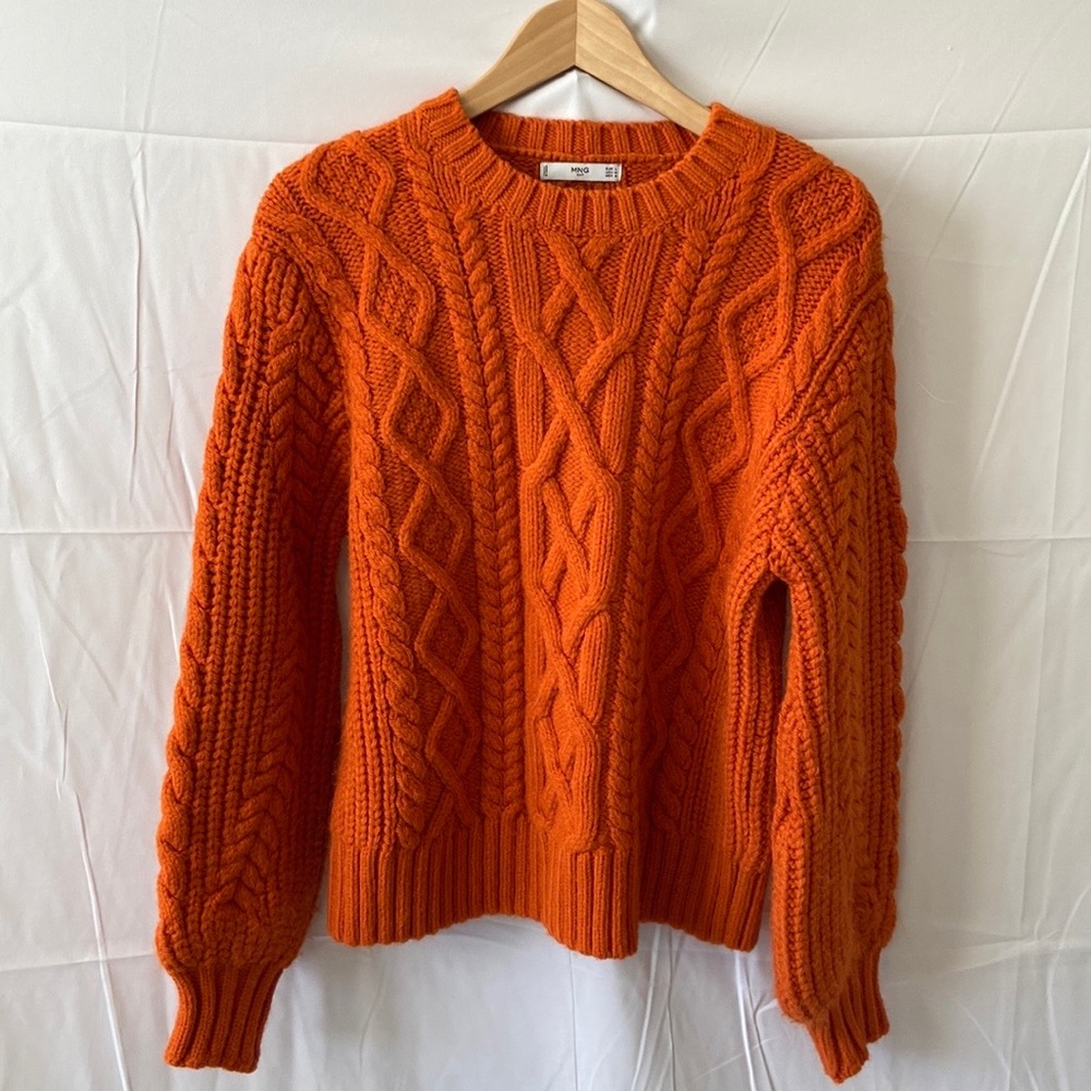 Mango crew cable sweater